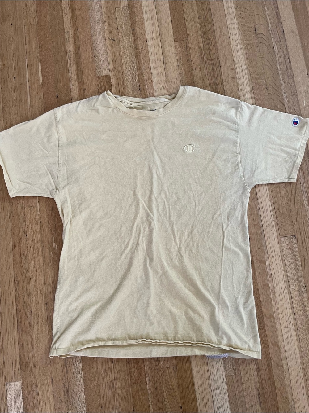Champion Short-Sleeve Crewneck T-Shirt in Pale Yellow
